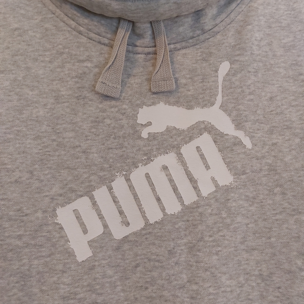 ~Puma Light Grey Mock Neck Hoodie~ - Picture 4 of 7